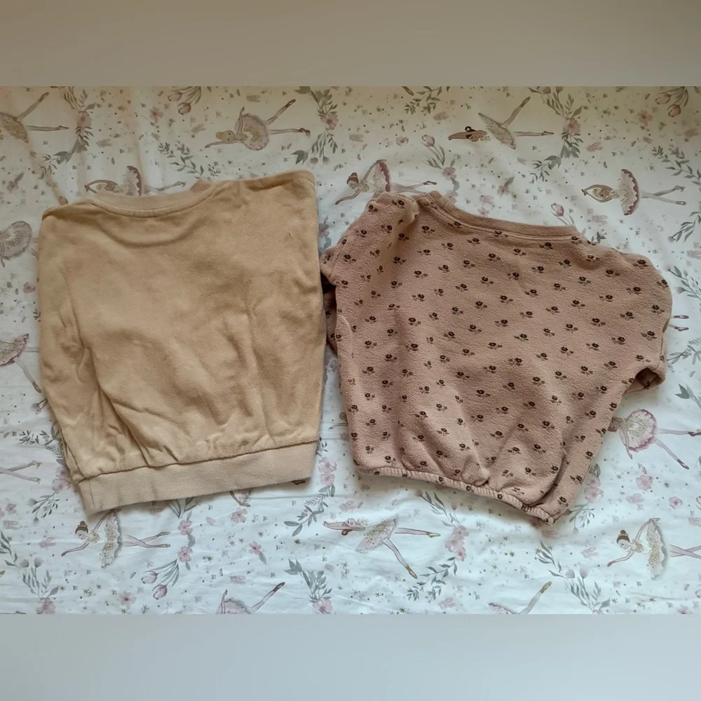 Rylee + Cru 2 Toddler Girl Sweaters Sz 2-3 | Neutral Beige Mauve Pullover Bundle